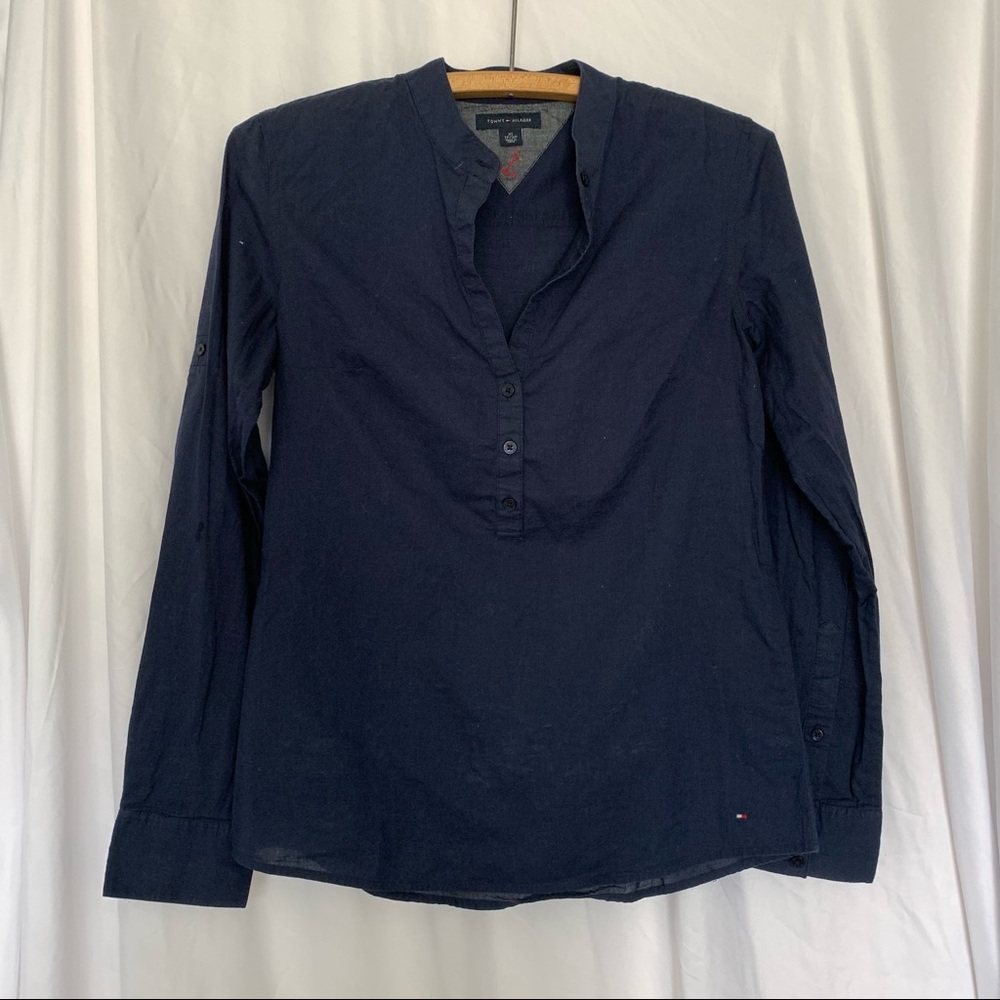 Tommy Hilfiger Navy Long Sleeve Top